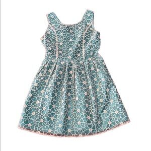 Whisper women’s turquoise and cream dress with lace Size Medium